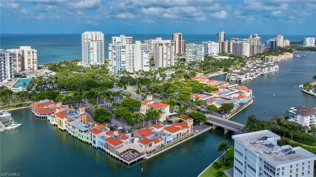 a view of a lake with a city