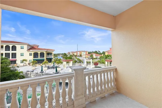 a view of a city from a balcony