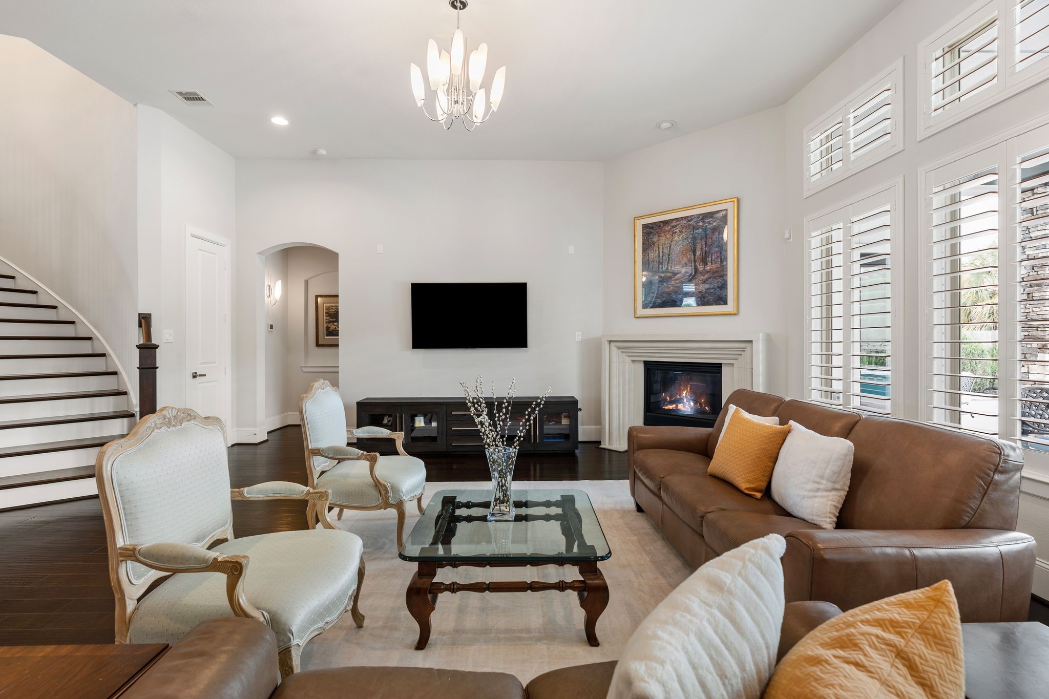 2926 Fairmont Ridge Lane Katy, TX 77494 - Photo 7 of 49 a living room with furniture fireplace and flat screen tv