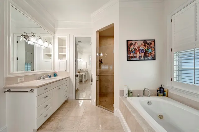 a view of a swimming pool with a yard