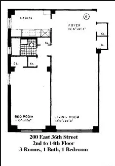 $4,500 | 200 East 36th Street, Unit 9G | Murray Hill