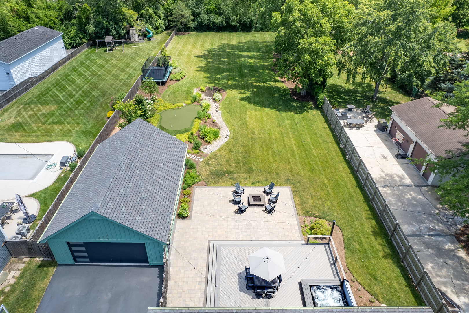 4333 Roslyn Road Downers Grove, IL 60515 - Photo 56 of 67 an aerial view of a house with a yard basket ball court and outdoor seating