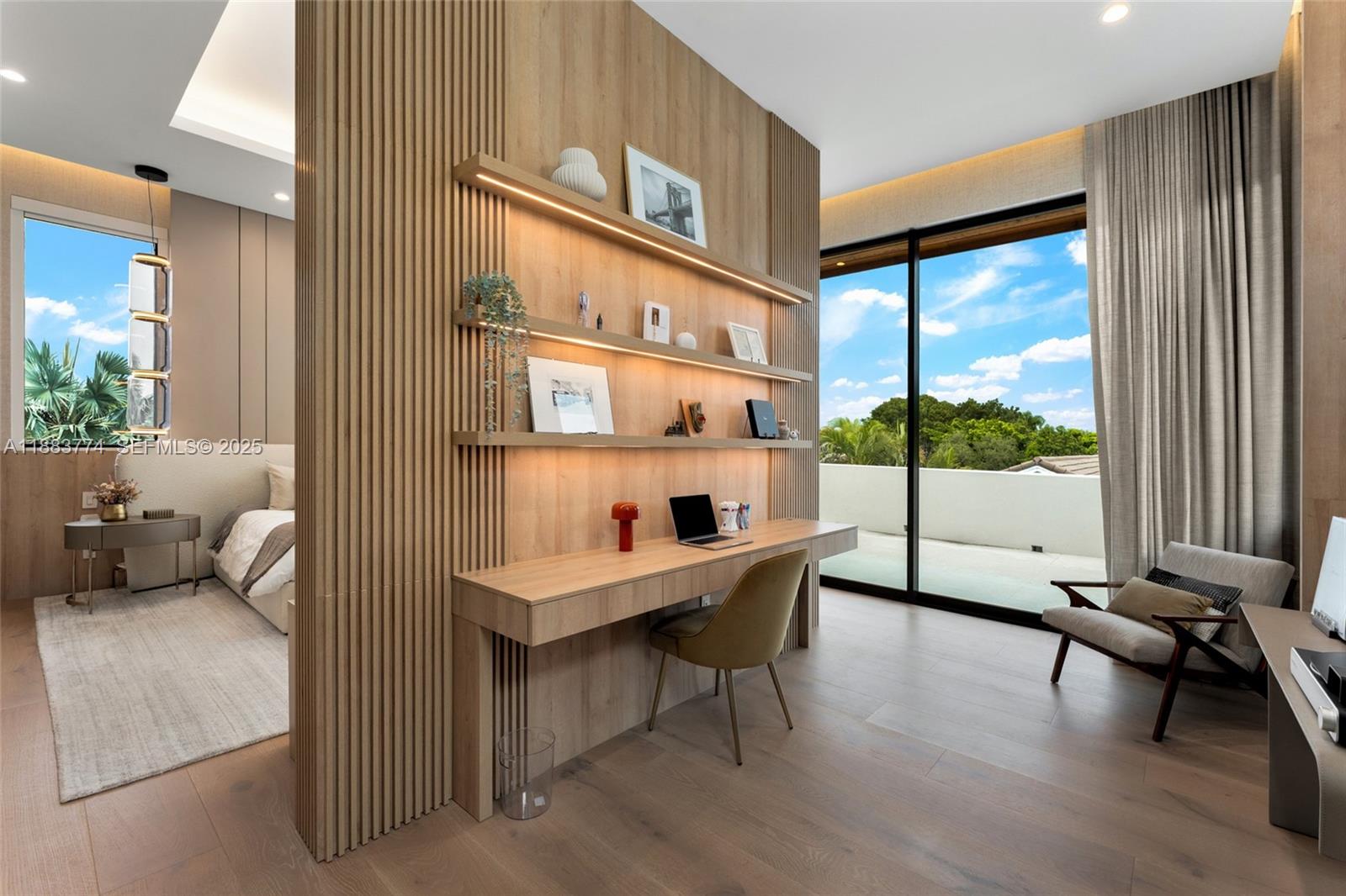 13120 Old Cutler Road Pinecrest, FL 33156 - Photo 27 of 58 a living room with furniture a large window and wooden floor