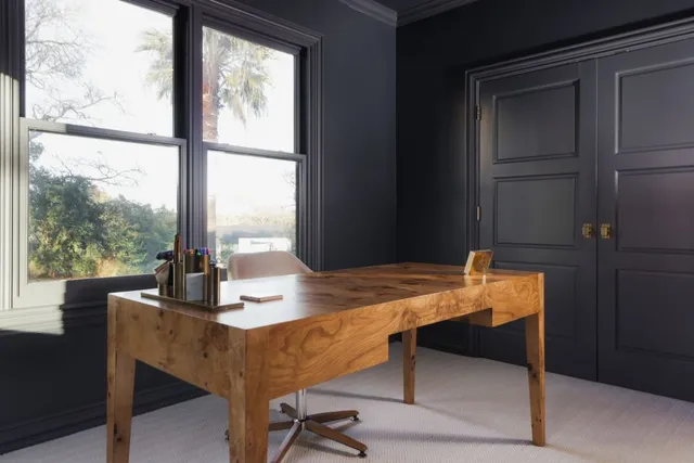 a view of a workspace with a window