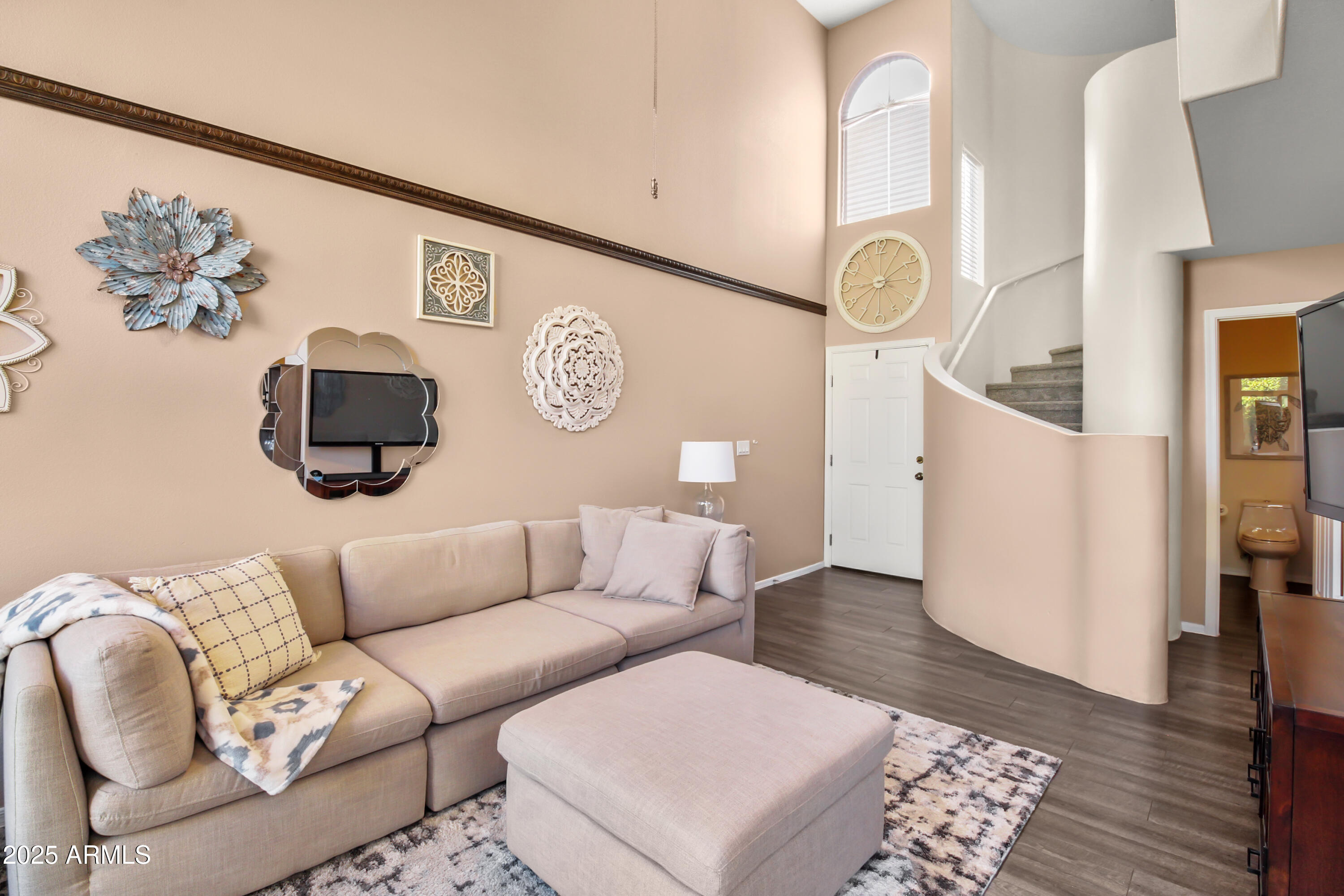 1122 West Sandy Banks Gilbert, AZ 85233 - Photo 4 of 22 a living room with furniture and wooden floor