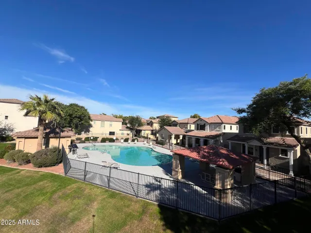 a view of a city from a terrace