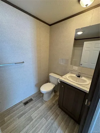 a bathroom with a sink toilet and vanity