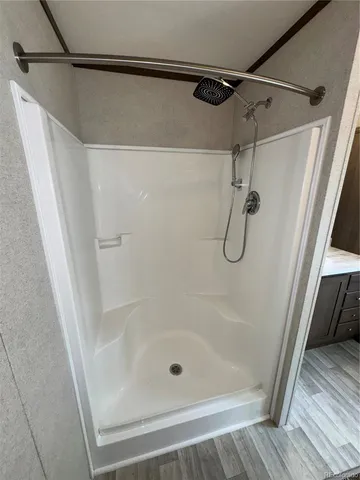 a bathroom with a shower