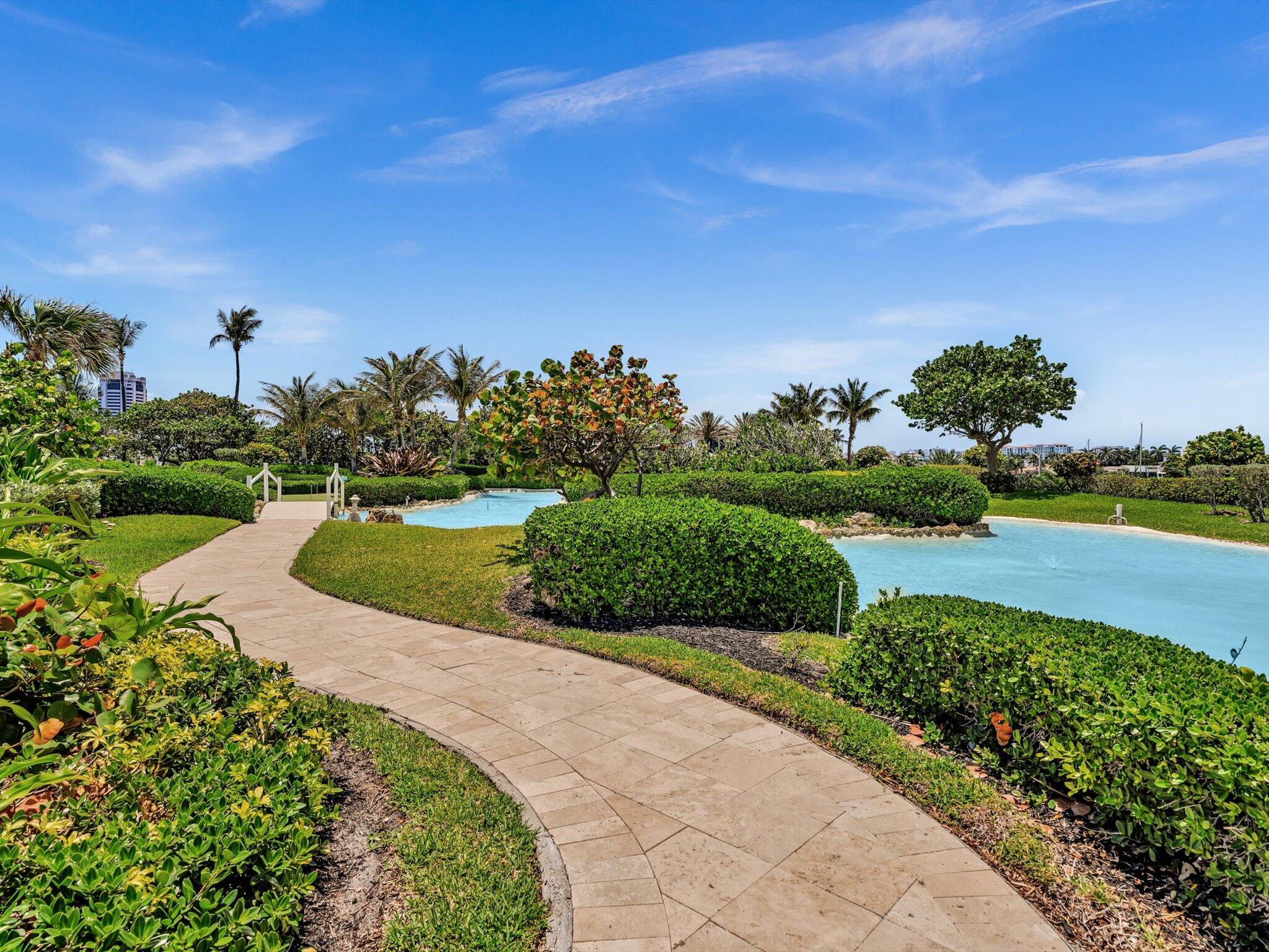 500 South Ocean Boulevard, Unit 909 Boca Raton, FL 33432 - Photo 72 of 101 a view of a garden with a building in the background