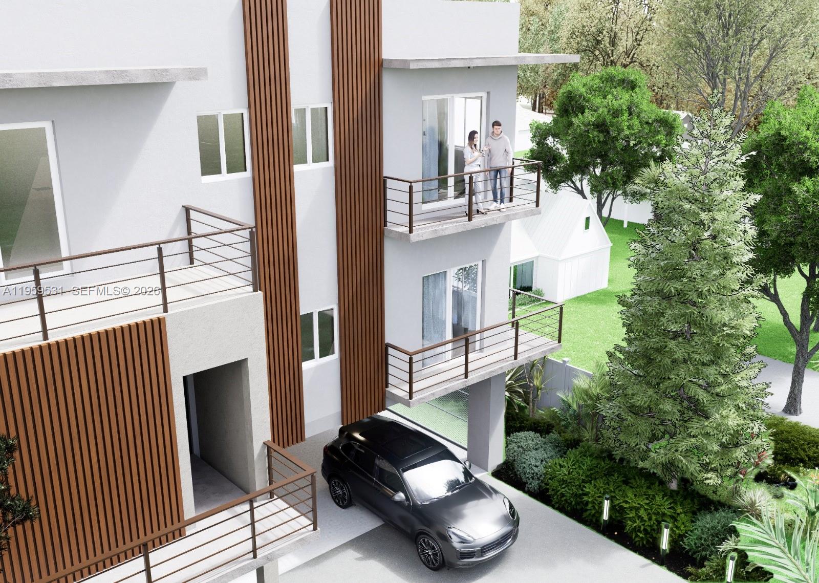 a house view with a seating space