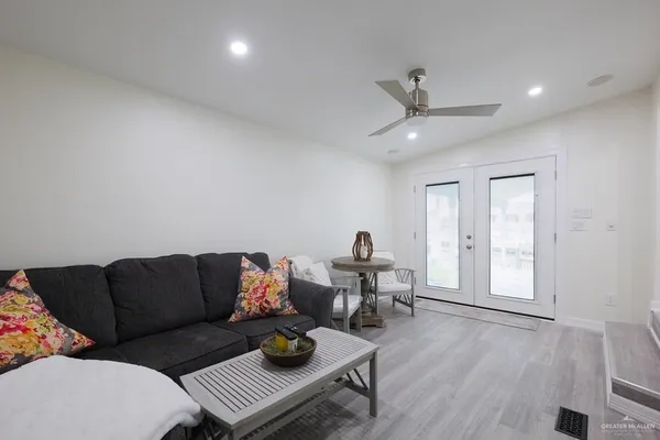 a living room with furniture