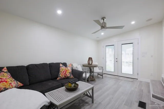 a living room with furniture