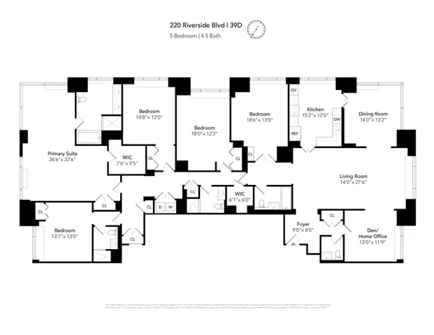 $5,950,000 | 220 Riverside Boulevard, Unit 39D | Upper West Side