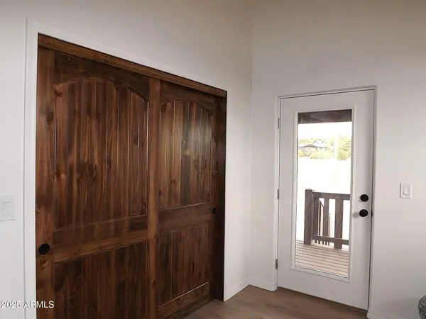 a view of a livingroom with a window