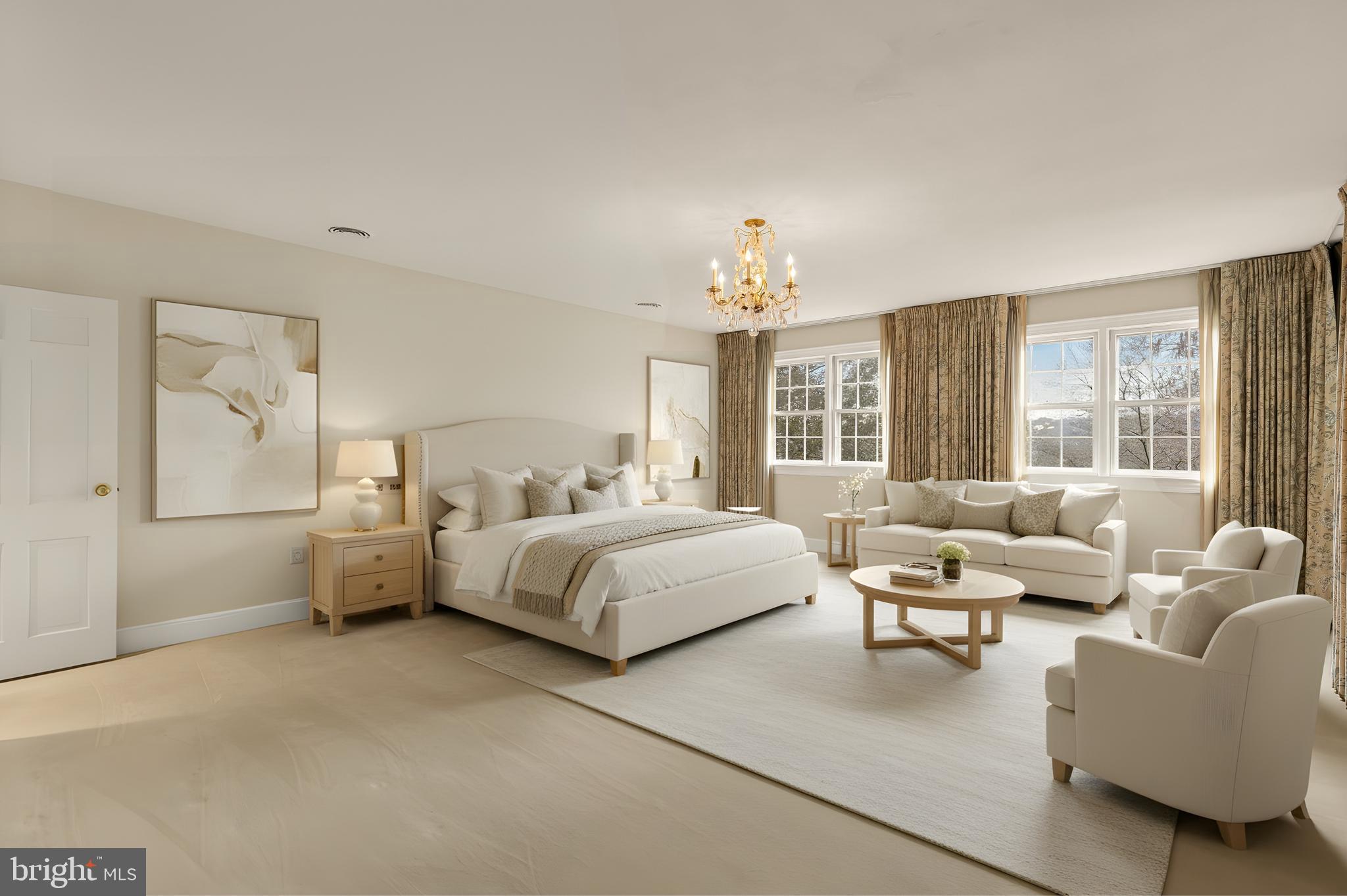 221 Chain Bridge Road McLean, VA 22101 - Photo 12 of 18 a spacious bedroom with a bed and glass window