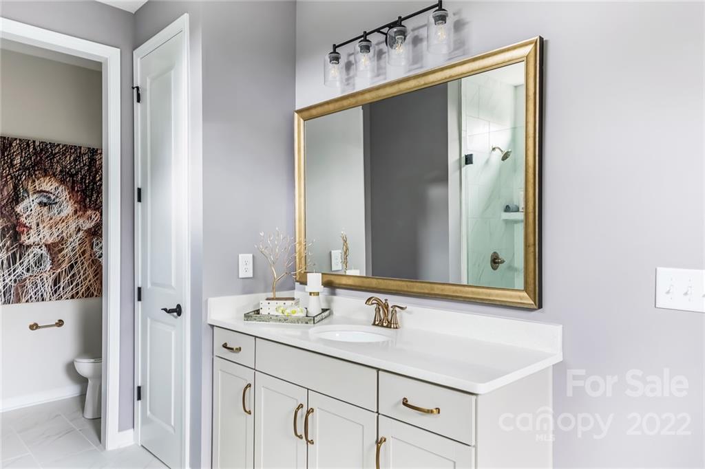 541 Madison Falls Court Fort Mill, SC 29708 - Photo 23 of 25 a bathroom with a sink vanity and a mirror