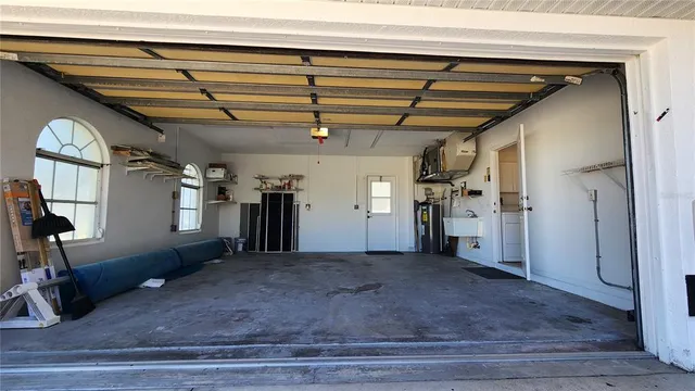 a view of a hallway with a window