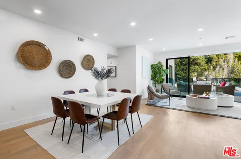 a table and chairs in a room