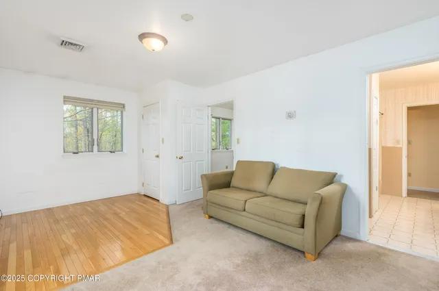 a room with a large window