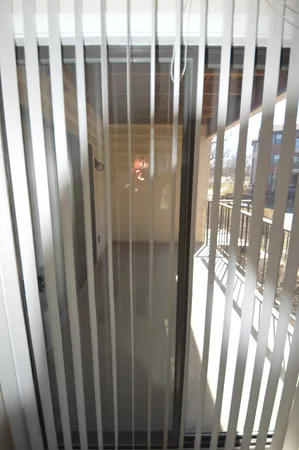 a view of a glass door
