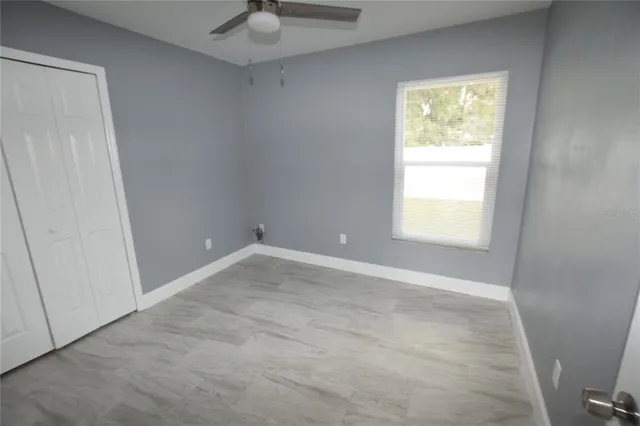 an empty room with a window