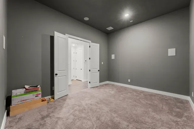 an empty room with toys