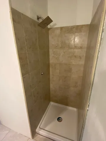 a bathroom with a shower