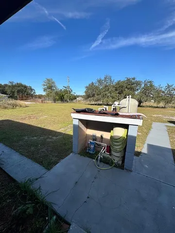 a view of a terrace with outdoor space
