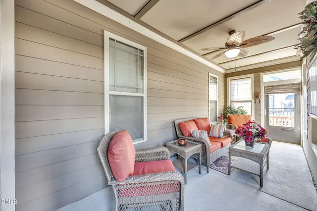 a outdoor living space with furniture