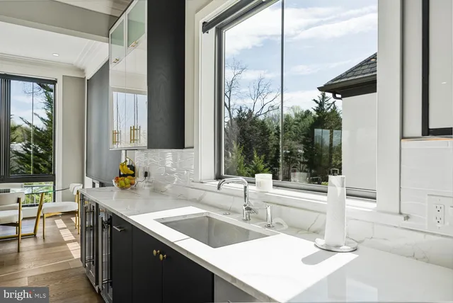 a view of a dining area with furniture