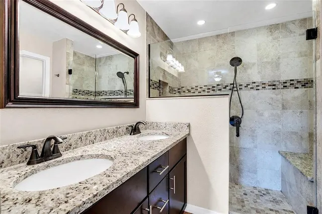 a bathroom with a shower