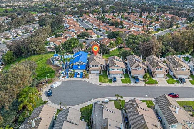 an aerial view of multiple house
