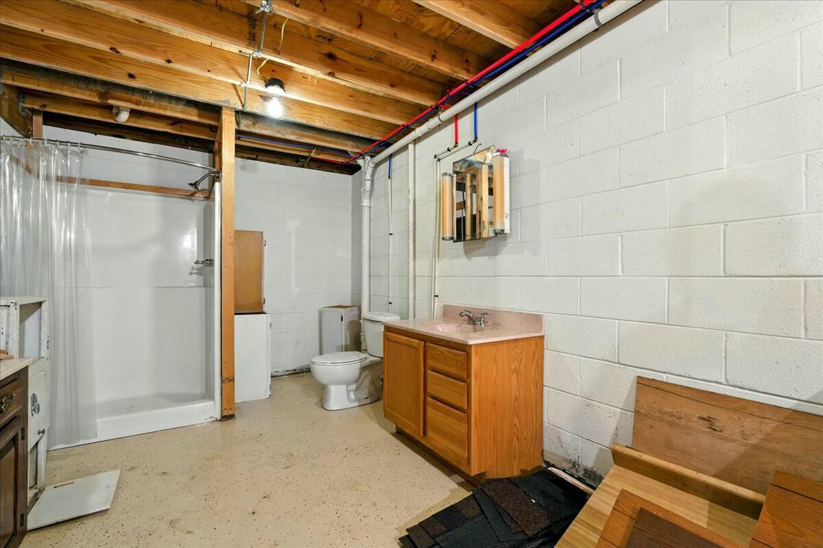 2351 Reese Mountain Road Elliston, VA 24087 - Photo 48 of 57 a bathroom with a toilet and a shower