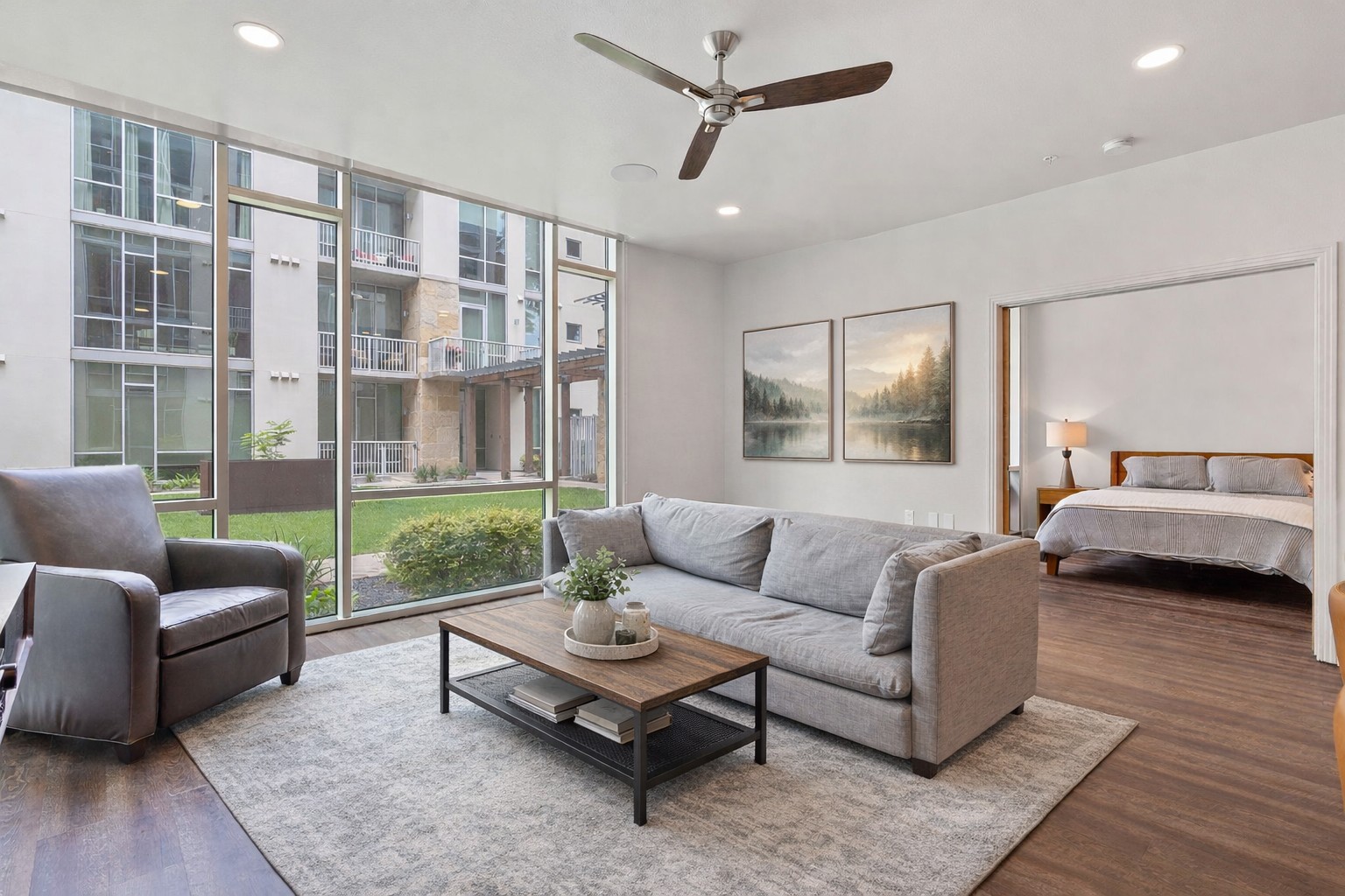 1600 Barton Springs Road, Unit 2102 Austin, TX 78704 - Photo 4 of 37 a living room with furniture and a large window