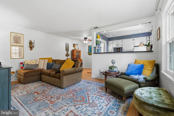 a living room with furniture