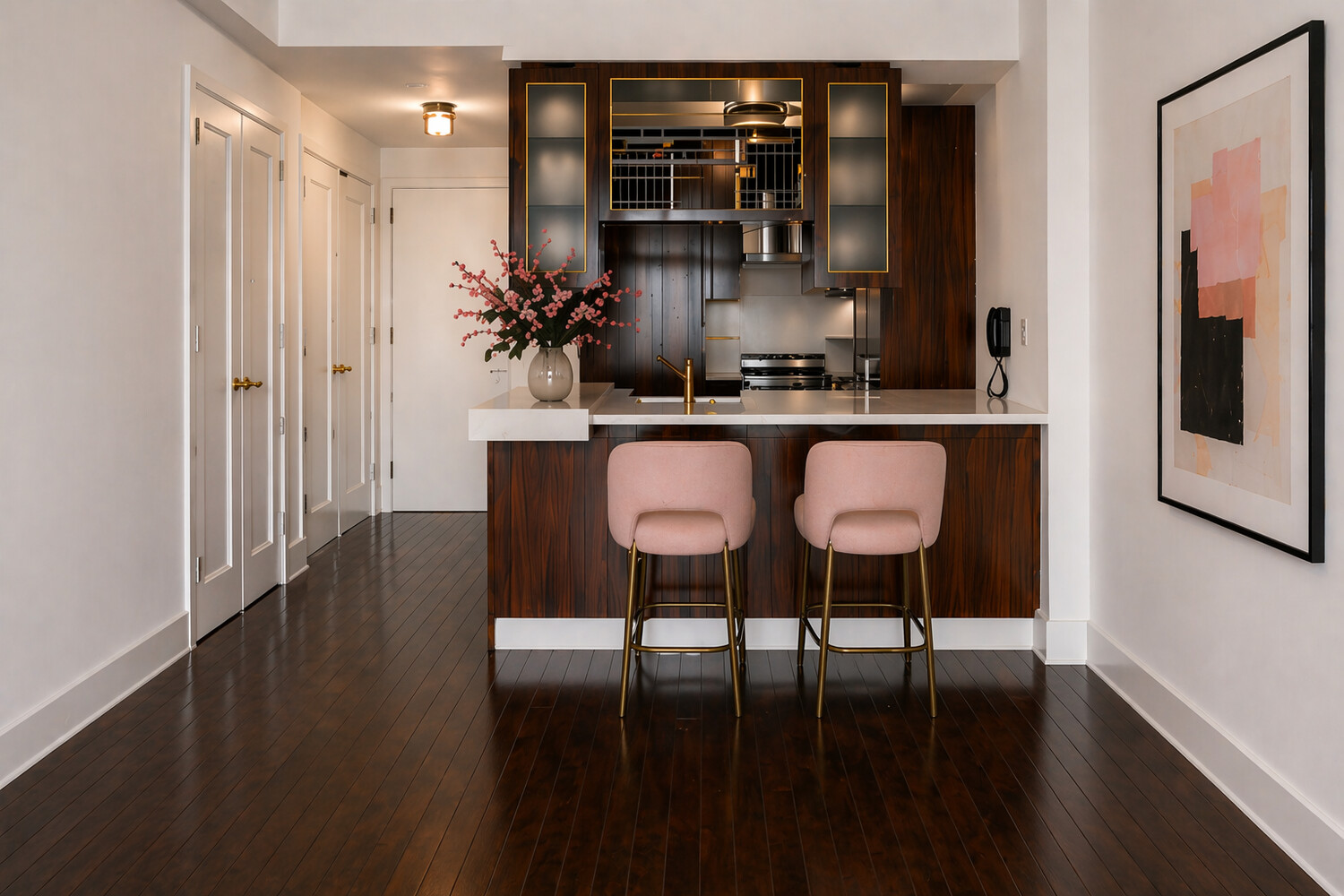 60 Riverside Boulevard, Unit 1707 Manhattan, NY 10069 - Photo 2 of 20 a dining room with furniture and wooden floor