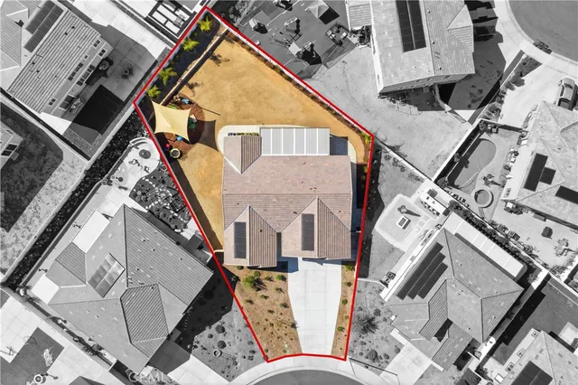 an aerial view of a house