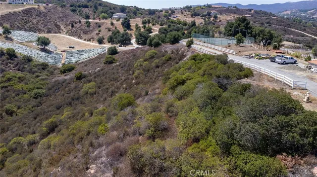 an aerial view of residential house with green space