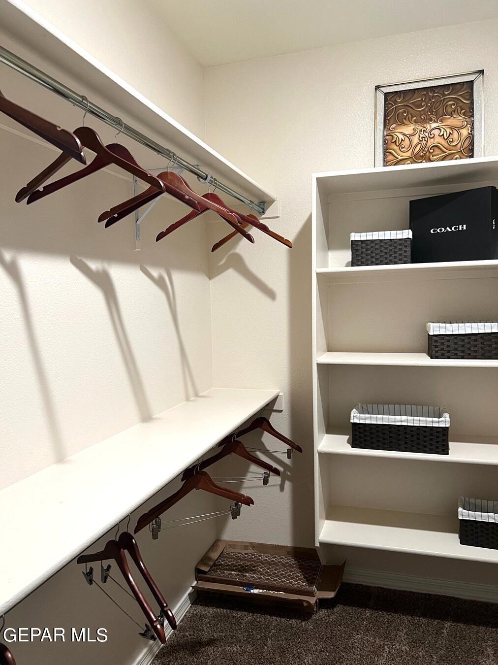 12869 Crystal Downs El Paso, TX 79928 - Photo 18 of 18 a view of walk in closet with clothes and shoes