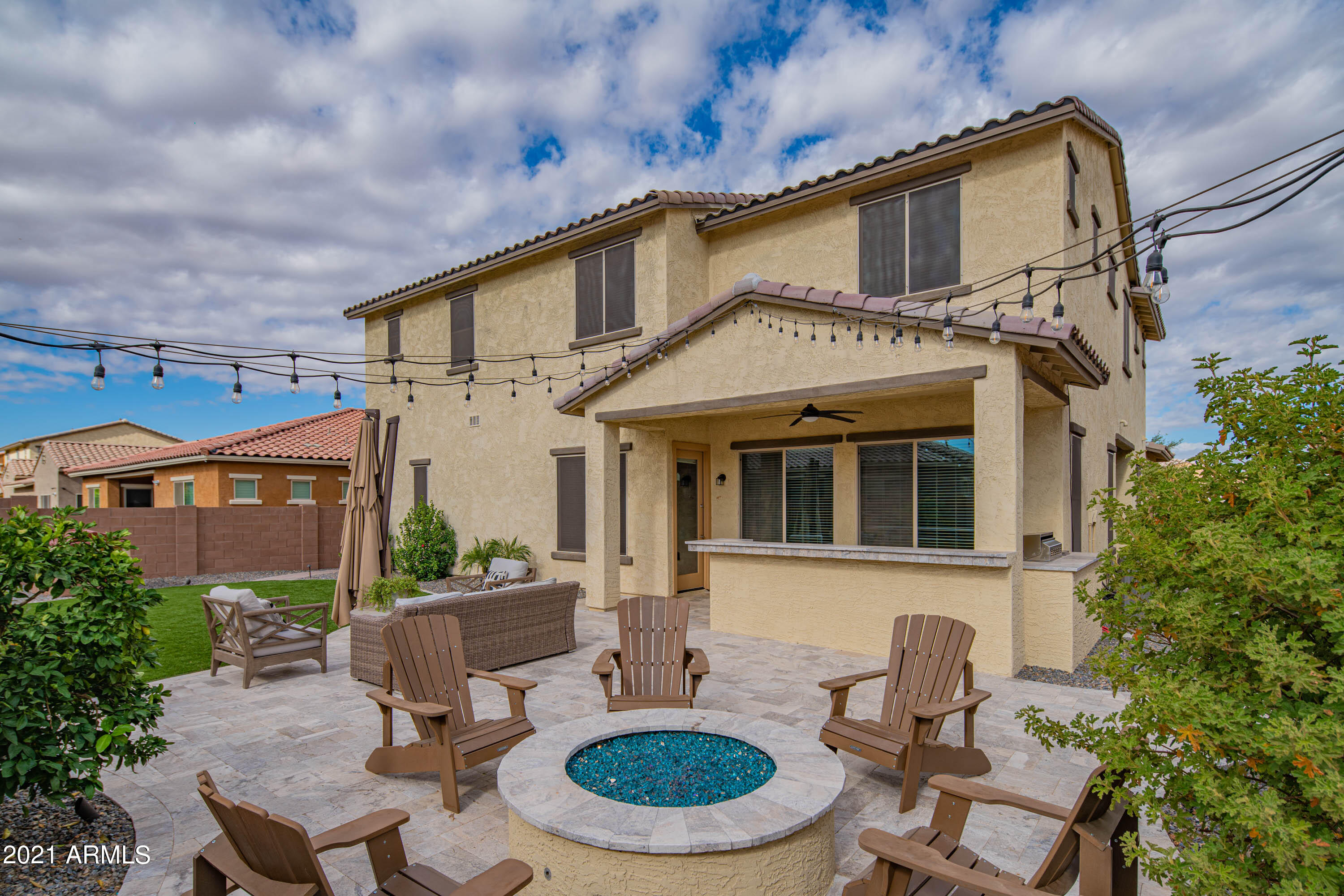 2655 East Stacey Road Gilbert, AZ 85298 - Photo 46 of 70 Gas Fire Pit with Travertine