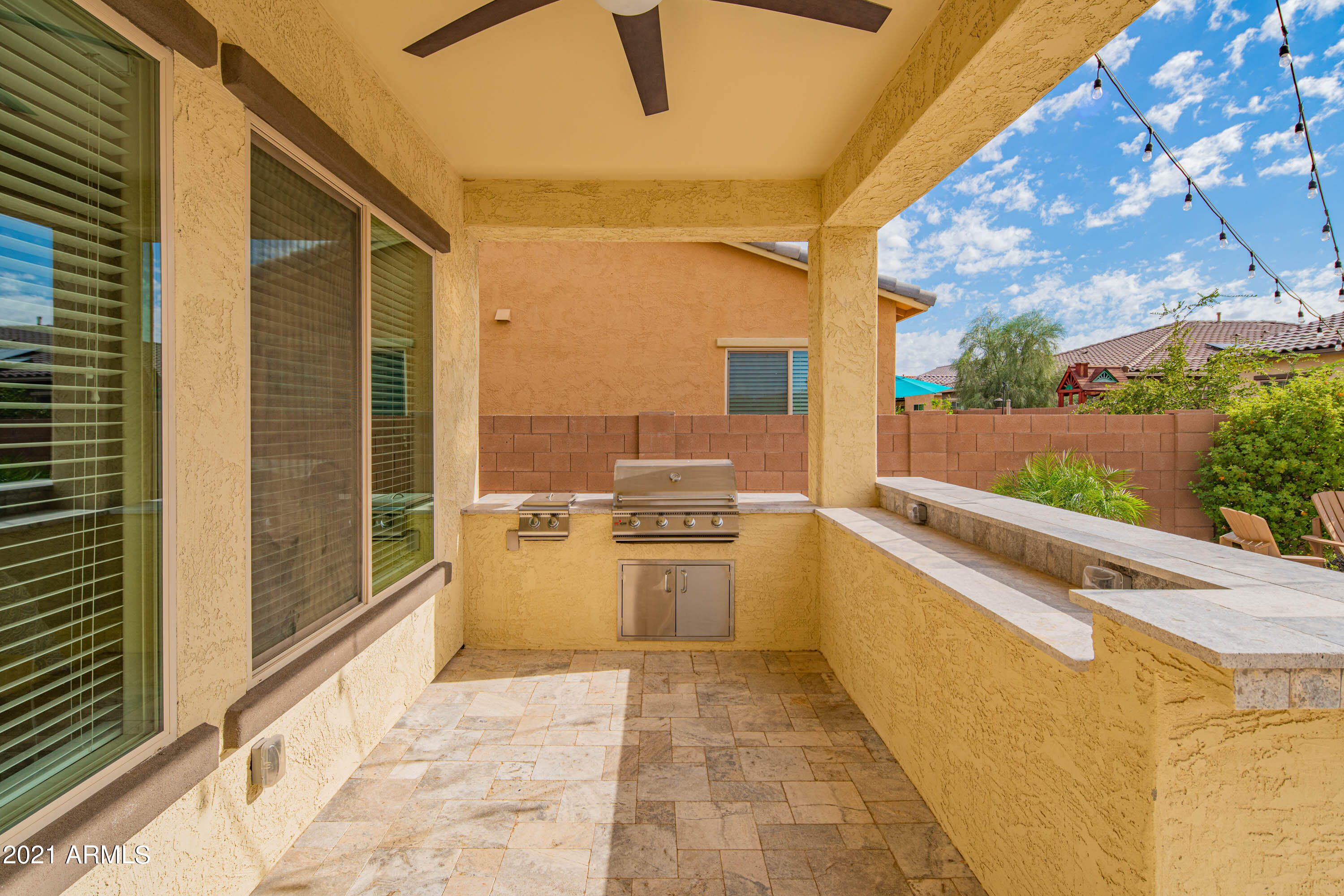 2655 East Stacey Road Gilbert, AZ 85298 - Photo 49 of 70 Patio with Ceiling Fan & Built-In BBQ