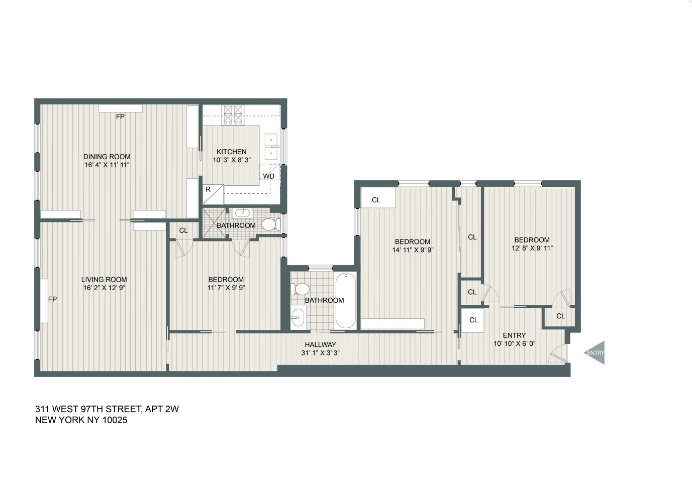 311 West 97th Street, Unit 2W Manhattan, NY 10025 - Photo 15 of 15 a black and white photo of a living room