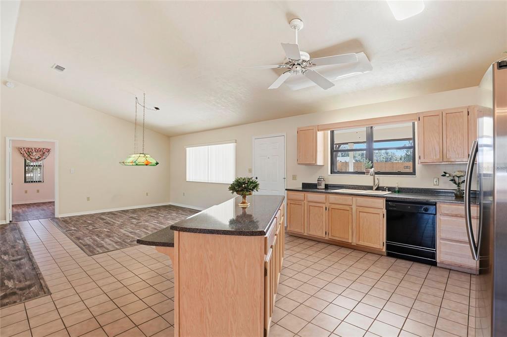 534 Southwest Thorne Lane Fort White, FL 32038 - Photo 22 of 51 a kitchen with granite countertop a sink cabinets and stainless steel appliances