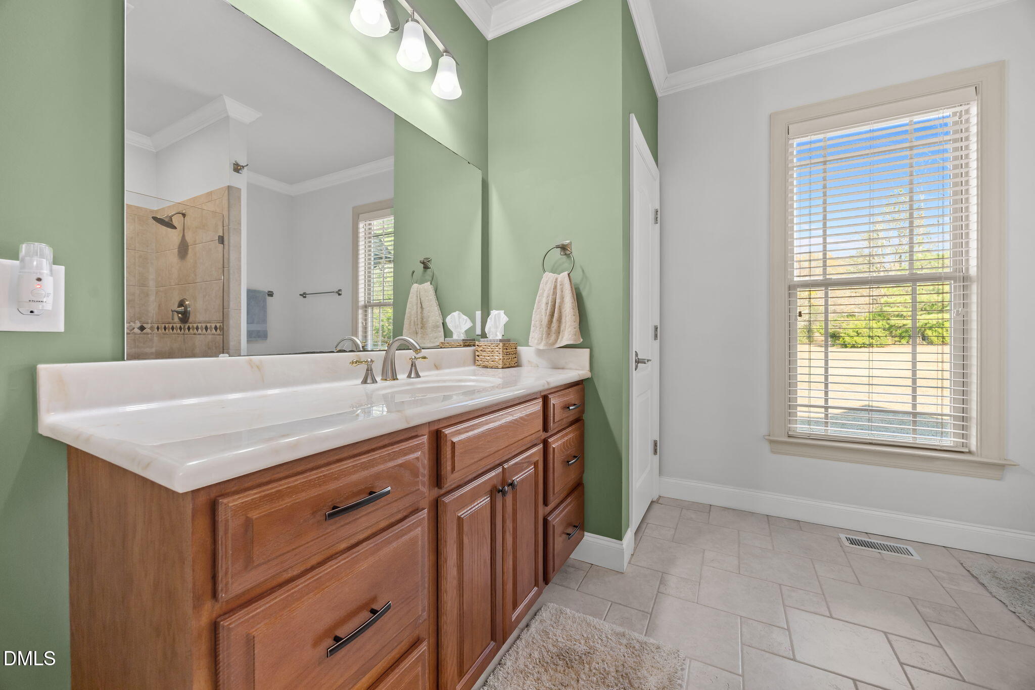 868 Julie McKnight Road Kittrell, NC 27544 - Photo 24 of 54 a bathroom with a granite countertop sink a mirror and a vanity