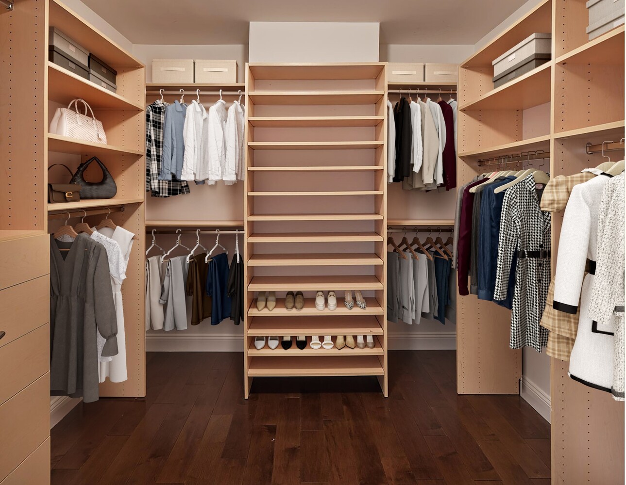 505 Greenwich Street, Unit 8AW Manhattan, NY 10013 - Photo 5 of 11 a view of walk in closet with clothes and shoes