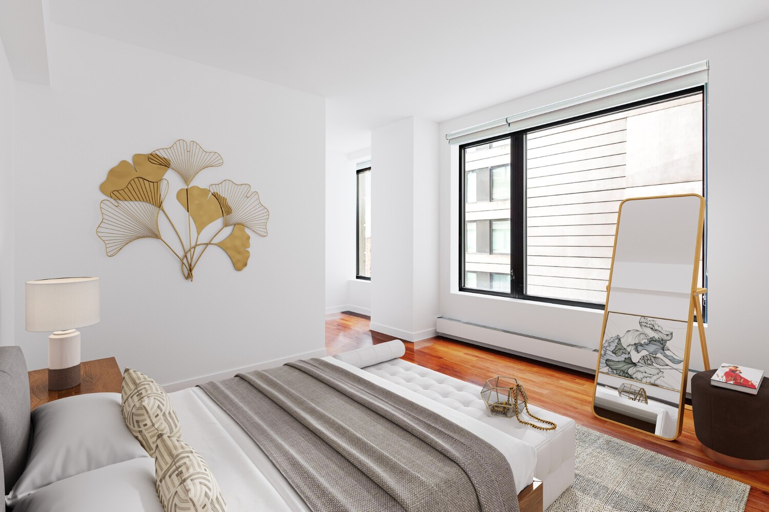 505 Greenwich Street, Unit 8AW Manhattan, NY 10013 - Photo 6 of 11 a bedroom with a bed and a window