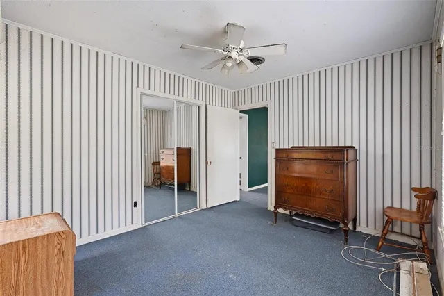 an aerial view of a house with garden