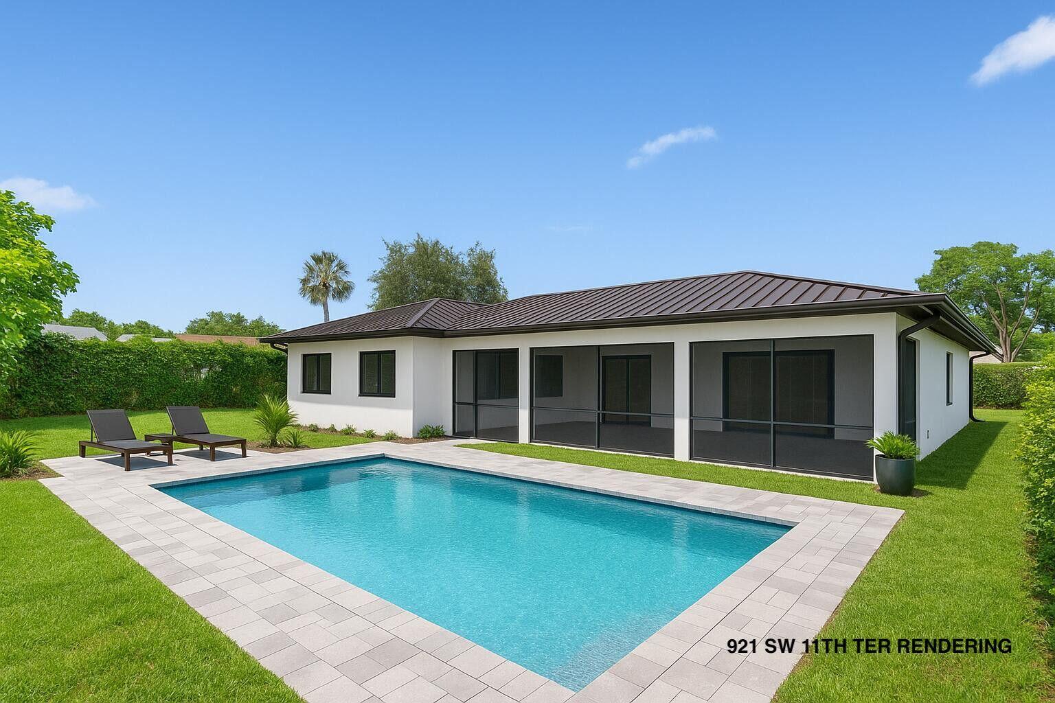 921 Southwest 11th Terrace Boca Raton, FL 33486 - Photo 26 of 26 a view of a house with swimming pool and sitting area