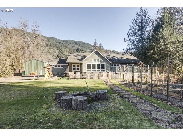 22243 Hiawatha Road Rhododendron, OR 97049 - Photo 27 of 42 a aerial view of a house with a yard