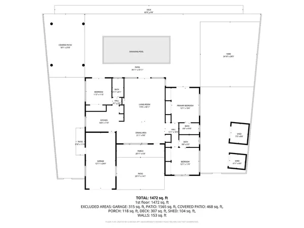 an aerial view of a house with garden space and street view
